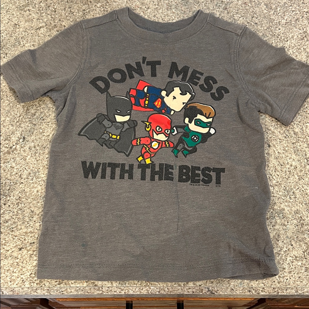 Old Navy Gray Superhero Graphic Tee